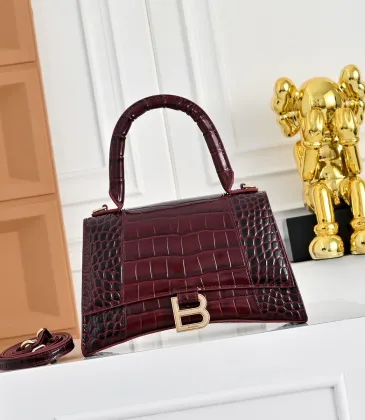 Balenciaga Hourglass Croc Embossed Handbag 23x10x24cm #A64981 Balenciaga Hourglass Croc Embossed Handbag 23x10x24cm #A64981
