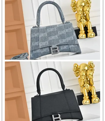 Balenciaga Hourglass Denim Handbag Silver B Logo 23x10x24cm #A64967 Balenciaga Hourglass Denim Handbag Silver B Logo 23x10x24cm #A64967