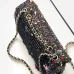 2026 Chanel SO BLACK Sequin Bag Sparkly Double C  Edgy  Cool Perfect for Fall Winter #A60145