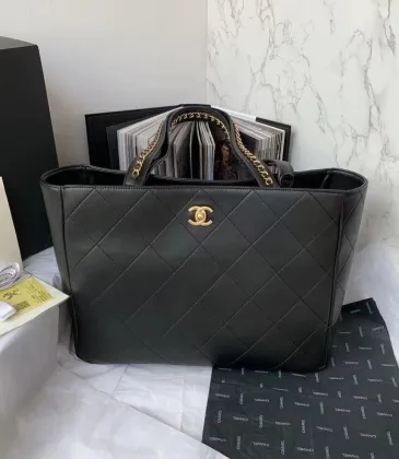 CHANEL Calfskin Quilted Book Pocket Shopping Tote Black #A49142 CHANEL Calfskin Quilted Book Pocket Shopping Tote Black #A49142