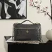 Chanel 5347 Medium Vanity Bag Crocodile Embossed Calfskin Gold Chain 23cm #B67264