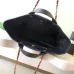 Chanel Black Felt Tote Quilted  Soft Textured  Calfskin Handle Metallic Chain #A60144