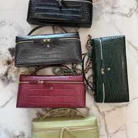Chanel Croc Embossed Top Handle Bag For Women AP5528 25cm×15cm×5cm #B69303