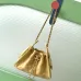 Chanel Mini Suede Bucket Bag  Retro Coin Button  Drawstring  Quilted  Classic Chain #A60143