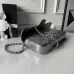 Chanel Silver black Quilted Top Handle Chain Shoulder Bag #A63811