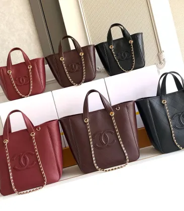 Chanel Shopping Tote Bag Calfskin Chain Shoulder Handbag AS6200 #B67895