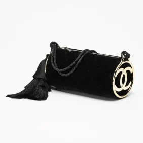 Chanel Velvet Tassel Tube Evening Bag Chain Shoulder Crossbody 5310 12‑23.5‑12 #B67904