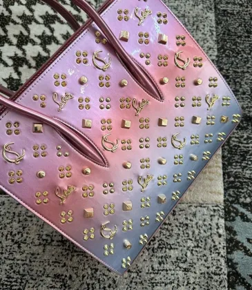 Christian Louboutin Ombre Pink Studded Embellished Handbag With Signature Motifs #A52425 Christian Louboutin Ombre Pink Studded Embellished Handbag With Signature Motifs #A52425