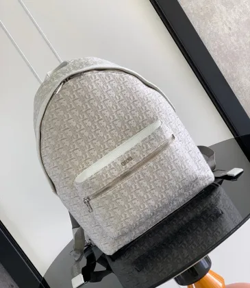 D-ior Oblique Pattern Light Gray Backpack With Contrast Leather Trim For Stylish Functionality #A50078 D-ior Oblique Pattern Light Gray Backpack With Contrast Leather Trim For Stylish Functionality #A50078