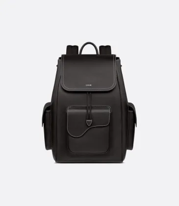D-ior Black Leather Backpack With Minimalist Design And Functional Pockets For Timeless Utility#A50067 D-ior Black Leather Backpack With Minimalist Design And Functional Pockets For Timeless Utility#A50067