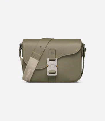 D-ior Olive Green Leather Crossbody Bag With Signature Lock And Adjustable Strap size:23×17×6cm #A54107 D-ior Olive Green Leather Crossbody Bag With Signature Lock And Adjustable Strap size:23×17×6cm #A54107
