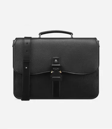 D-ior Black Leather Briefcase With Signature Lock And Versatile Carry Options size:16×7×0.8cm #A54104 D-ior Black Leather Briefcase With Signature Lock And Versatile Carry Options size:16×7×0.8cm #A54104