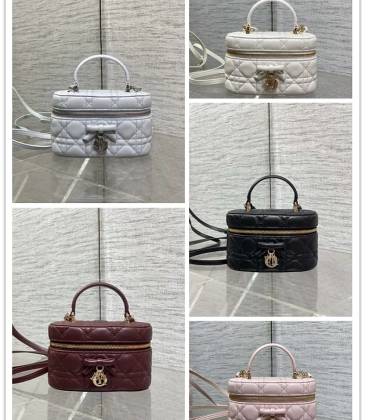 Dior Cannage Vanity Makeup Bag with Handle #A66096 Dior Cannage Vanity Makeup Bag with Handle #A66096