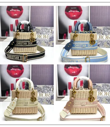 D-ior Wicker Handbags With Branded Straps In Varied Colorways size:24×20×11cm #A53707 D-ior Wicker Handbags With Branded Straps In Varied Colorways size:24×20×11cm #A53707