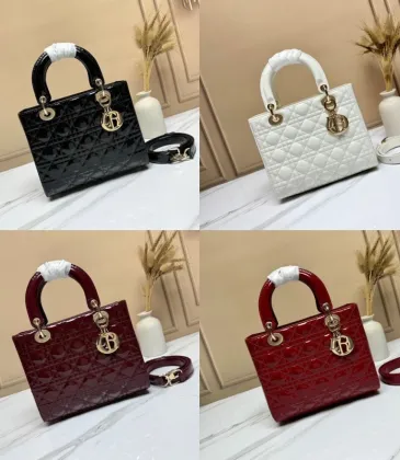D-ior Lady Handbags Black/Wine/Red/White #A57293 D-ior Lady Handbags Black/Wine/Red/White #A57293