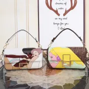 Fendi Baguette Artist Print Canvas Shoulder Bag 27x15x6cm #A64989 Fendi Baguette Artist Print Canvas Shoulder Bag 27x15x6cm #A64989