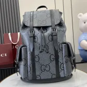 Gucci GG Supreme Canvas Backpack With Leather Trim And Drawstring Closure #A50427 Gucci GG Supreme Canvas Backpack With Leather Trim And Drawstring Closure #A50427