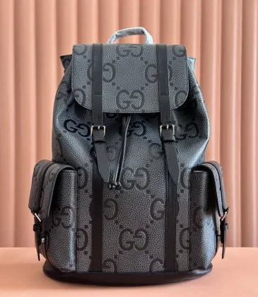  625770 GG Flap Backpack Grey Jacquard Drawstring Rucksack #B67273