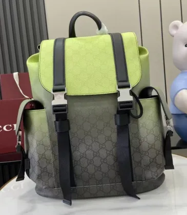 Gucci Chroma Gradient GG Supreme Canvas Backpack with Lime Green Flap and Silver-Tone Hardware 792080 #A58351 Gucci Chroma Gradient GG Supreme Canvas Backpack with Lime Green Flap and Silver-Tone Hardware 792080 #A58351