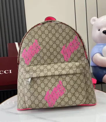Gucci GG Supreme Backpack With Bold Pink Logo Detailing size:36×41×18cm #A53379 Gucci GG Supreme Backpack With Bold Pink Logo Detailing size:36×41×18cm #A53379