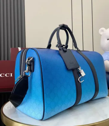 Gucci Blue Gradient GG Canvas Duffel Bag With Contrast Straps #A52607 Gucci Blue Gradient GG Canvas Duffel Bag With Contrast Straps #A52607