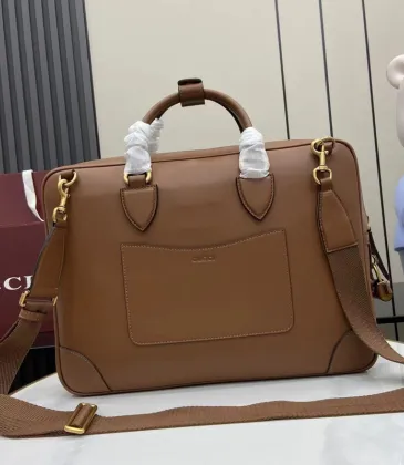 Gucci Brown Leather Briefcase with Dual Handles and Adjustable Strap size:40×30×6cm #A53378 Gucci Brown Leather Briefcase with Dual Handles and Adjustable Strap size:40×30×6cm #A53378