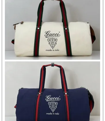 Gucci Canvas Duffle Bag Collection With Web Straps And Signature Branding #A51218 Gucci Canvas Duffle Bag Collection With Web Straps And Signature Branding #A51218