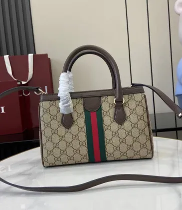 Gucci Vintage - Inspired Top Handle Bag With GG Canvas And Web Stripe size:25×18×10cm #A53745 Gucci Vintage - Inspired Top Handle Bag With GG Canvas And Web Stripe size:25×18×10cm #A53745