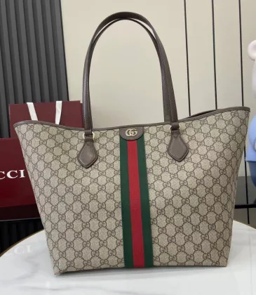 Gucci Ophidia GG Supreme Tote Bag With Signature Web Stripe and Double G size:31×28.5×20cm #A53380 Gucci Ophidia GG Supreme Tote Bag With Signature Web Stripe and Double G size:31×28.5×20cm #A53380
