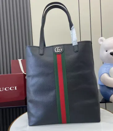 Gucci Black Leather Tote Bag With Signature Web Stripe And GG Logo size:30×36×12cm #A54121 Gucci Black Leather Tote Bag With Signature Web Stripe And GG Logo size:30×36×12cm #A54121