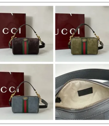 Gucci Vintage-Inspired Olive Green Canvas Crossbody Bag with Red-Green Web Stripe & Gold Hardware #A56004 Gucci Vintage-Inspired Olive Green Canvas Crossbody Bag with Red-Green Web Stripe & Gold Hardware #A56004