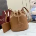 Gucci A002GW Perforated Leather Bucket Bag Drawstring Gold Hardware 20.5cm #B67270