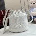 Gucci A002GW Perforated Leather Bucket Bag Drawstring Gold Hardware 20.5cm #B67270