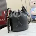 Gucci A002GW Perforated Leather Bucket Bag Drawstring Gold Hardware 20.5cm #B67270