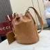 Gucci A002GW Perforated Leather Bucket Bag Drawstring Gold Hardware 20.5cm #B67270
