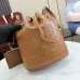 Gucci A002GW Perforated Leather Bucket Bag Drawstring Gold Hardware 20.5cm #B67270