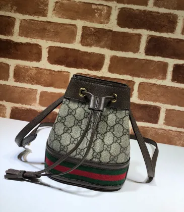 Gucci GG Supreme Canvas Mini Bucket Bag With Web Stripe size:26×31×12cm #A53676 Gucci GG Supreme Canvas Mini Bucket Bag With Web Stripe size:26×31×12cm #A53676