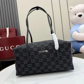 Brand G GG Black Denim Shoulder Handbag 875228 29×14×15CM #B67920