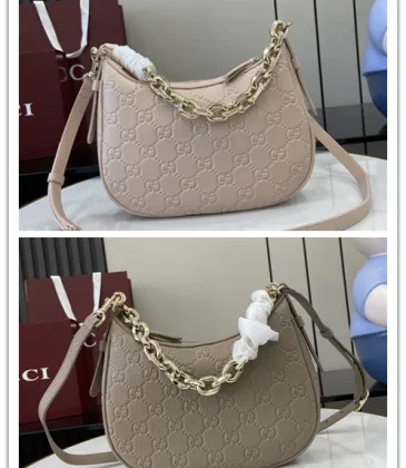 Gucci Embossed GG Shoulder Bags In Dual Neutral Tones With Chain Straps size:25.5×20×5cm #A53841 Gucci Embossed GG Shoulder Bags In Dual Neutral Tones With Chain Straps size:25.5×20×5cm #A53841