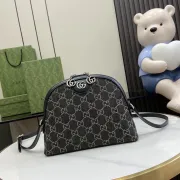 Gucci GG Denim Canvas Dome Crossbody Bag With Double G Hardware And Adjustable Strap #A50429 Gucci GG Denim Canvas Dome Crossbody Bag With Double G Hardware And Adjustable Strap #A50429