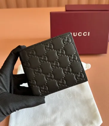  850177 GG Embossed Leather Bifold Wallet Black Card Holder 10cm #B67271