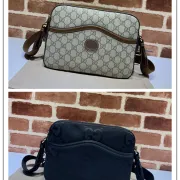 Gucci GG Monogram Canvas Crossbody Bags With Leather Accents size:22×20×6cm #A53678 Gucci GG Monogram Canvas Crossbody Bags With Leather Accents size:22×20×6cm #A53678