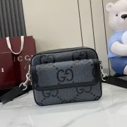 Gucci GG Supreme Canvas Crossbody Bag With Leather Trim And Adjustable Strap #A50421 Gucci GG Supreme Canvas Crossbody Bag With Leather Trim And Adjustable Strap #A50421