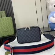 Gucci GG Supreme Canvas Crossbody Bag With Web Stripe Strap #A52612 Gucci GG Supreme Canvas Crossbody Bag With Web Stripe Strap #A52612