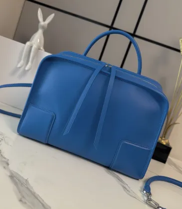 Loewe Amazona 180 Blue Leather Top Handle Bag 34.5x14x27cm #A64991 Loewe Amazona 180 Blue Leather Top Handle Bag 34.5x14x27cm #A64991