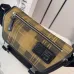 Loewe Flex Messenger Bag (822513) - Medium Size, Plaid Canvas &amp; Suede, Anagram Logo, Adjustable Strap #A59982