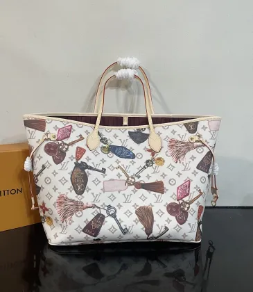 LV Neverfull Getaway Print Canvas Shoulder Tote 55×32×19cm #A65041 LV Neverfull Getaway Print Canvas Shoulder Tote 55×32×19cm #A65041