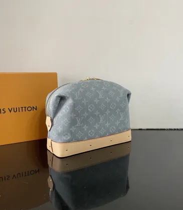 Elegant Louis Vuitton Denim Monogram Cosmetic Bag With Leather Trim #A50989 Elegant Louis Vuitton Denim Monogram Cosmetic Bag With Leather Trim #A50989