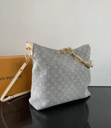 Gorgeous Louis Vuitton Denim Handbag With Classic Monogram Pattern And Chain Accent #A50990 Gorgeous Louis Vuitton Denim Handbag With Classic Monogram Pattern And Chain Accent #A50990