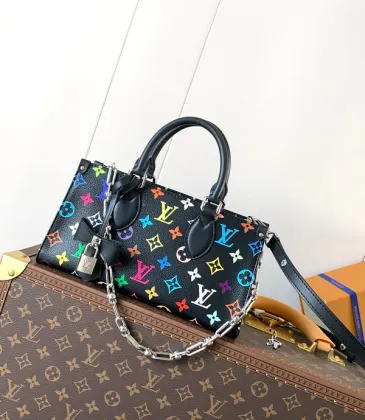 Colorful Handbag With Multicolor Monogram And Chain Accents For Bold Fashion #A49950 Colorful Handbag With Multicolor Monogram And Chain Accents For Bold Fashion #A49950